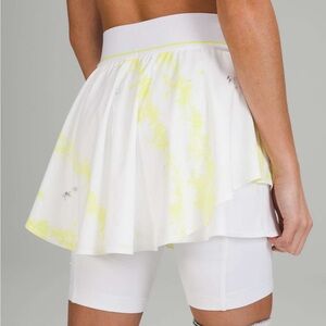 lululemon Court Rival Skirt with Extended Liner (Electric Lemon/White)
